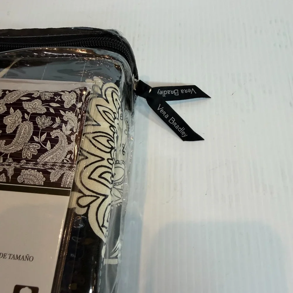 NWT Vera Bradley Standard Pillow Sham Cotton‎ Makani Paisley Flower Black Cream